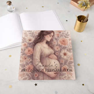 Graviditetsminnesbok, vit gravid kvinna gästböcker