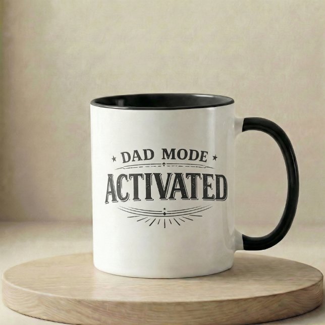 Graviditetspresent Faderläge Aktiverat Mugg (Pregnancy Announcement Gift Dad Mode Activated Mug)
