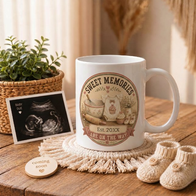 Graviditetspresent för minnesstunder kaffemugg (Pregnancy Announcement Gift Sweet Memories Coffee Mug)