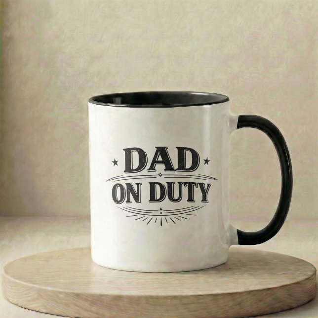 Graviditetspresent För Pappa På Jobbet Mugg (Pregnancy Announcement Gift Dad On Duty Mug)