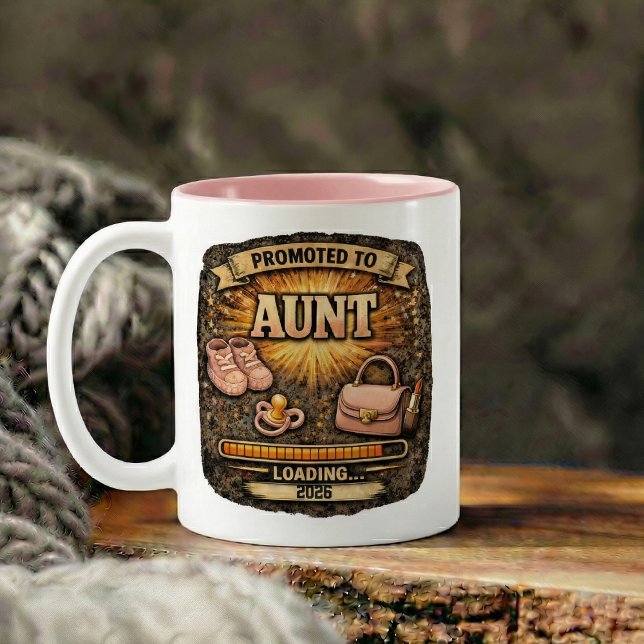 Graviditetspresent till faster Två-Tonad mugg (Pregnancy Announcement Gift for Aunt Two-Tone Coffee Mug)