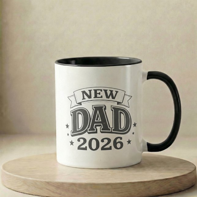 Graviditetspresent till ny pappa 2026 mugg (Pregnancy Announcement Gift New Dad 2026 Mug)