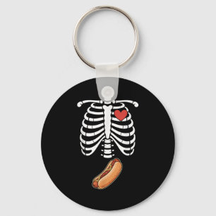 Graviditetsskelett Hotdog Mage Bump Revben Hallowe Nyckelring