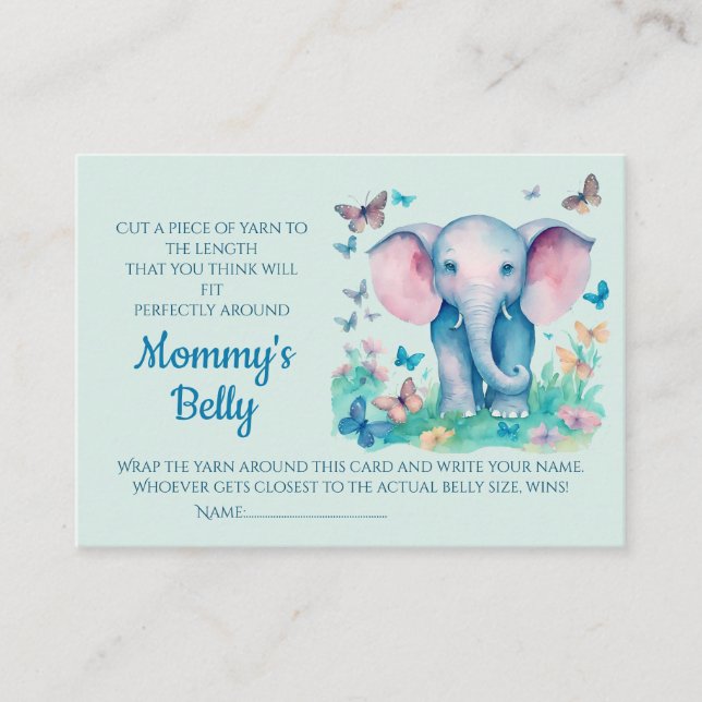 Graviditetsspel Bebisens Buk Baby Shower Gissa Mam Tilläggskort (Framsida)