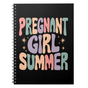 Graviditetsuppenbarelse Gravid Flickas Sommar Baby Anteckningsbok
