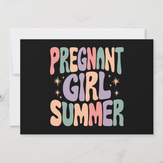 Graviditetsuppenbarelse Gravid Flickas Sommar Baby Inbjudningar (Framsida)