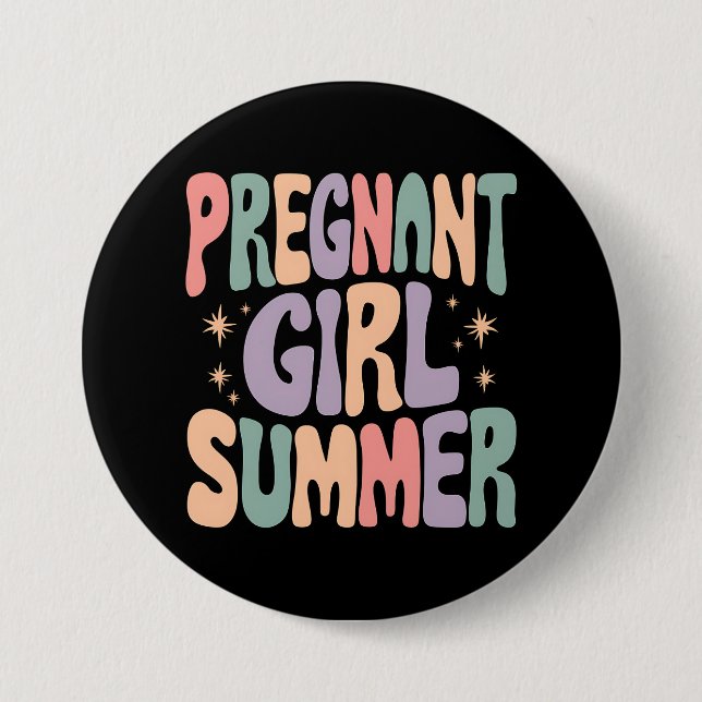 Graviditetsuppenbarelse Gravid Flickas Sommar Baby Knapp (Framsida)