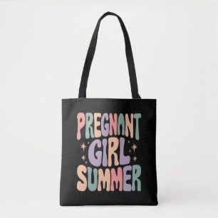 Graviditetsuppenbarelse Gravid Flickas Sommar Baby Tygkasse