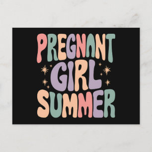 Graviditetsuppenbarelse Gravid Flickas Sommar Baby Vykort