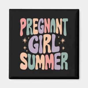 Graviditetsupptäckt Gravid Flickas Sommar Bebisdus Magnet