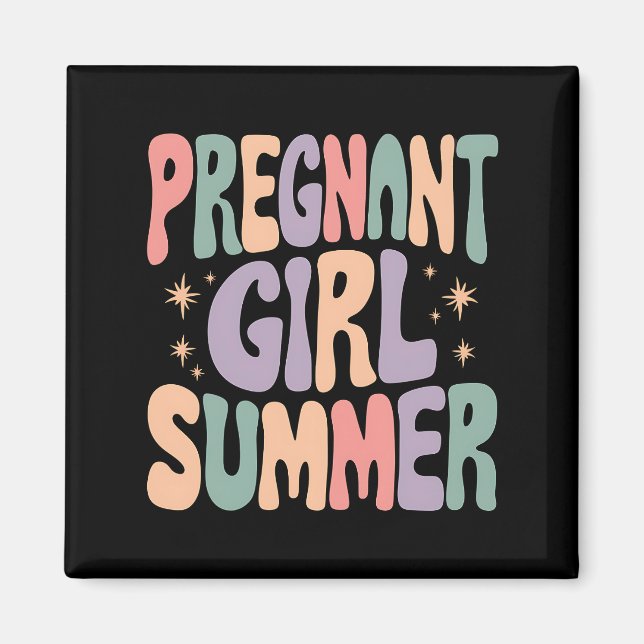 Graviditetsupptäckt Gravid Flickas Sommar Bebisdus Magnet (Framsidan)