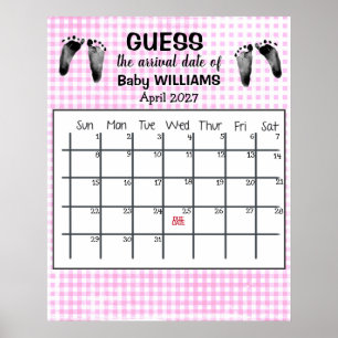 Gravidkalender Baby Footprints Affisch