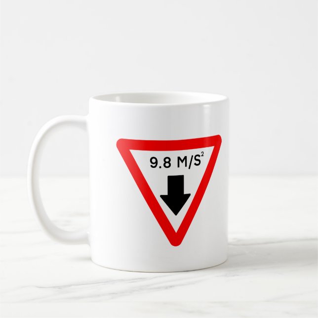 Gravitation.  Det är lagen Kaffemugg (Vänster)