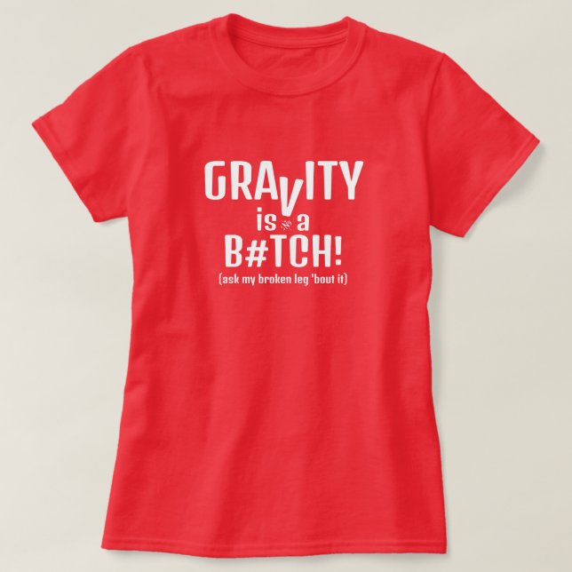 Gravitation och fall - skämt v2.1 t shirt (Design framsida)