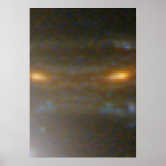 Gravitationellt lutad bild av distant Galaxy Poster