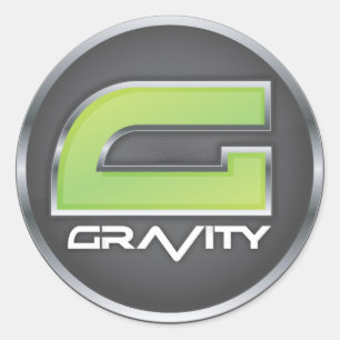 Gravitationlogotypklistermärkear Runt Klistermärke