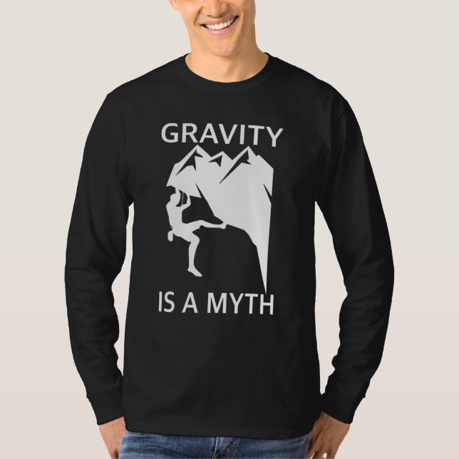 Gravitet är en myt-stöt och klättring i Sten T Shirt (Framsida)