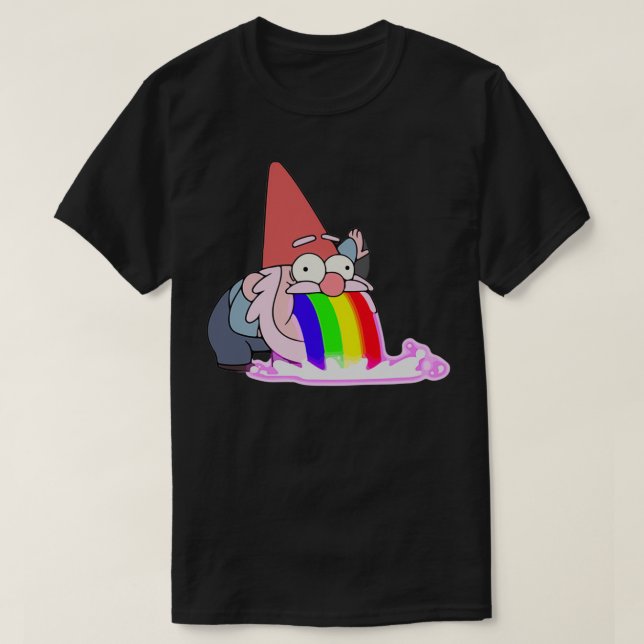 Gravitetsfall kräkningar av regnbågsgnomer Shmebu T Shirt (Design framsida)
