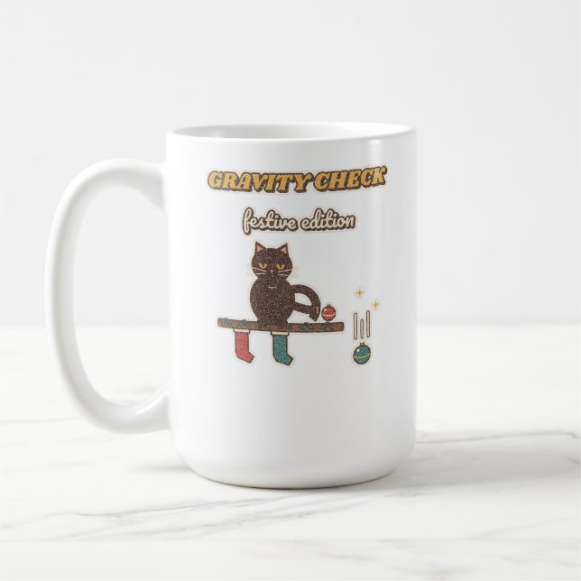 Gravity Check Julupplaga Katt Kaffemugg (Vänster)