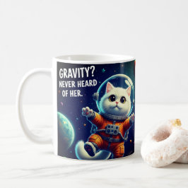 Gravity? Never Heard of Her. Cute Space Cat Kaffemugg