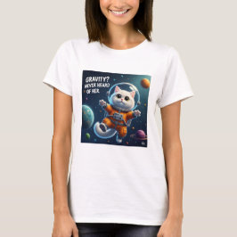 Gravity? Never Heard of Her. Cute Space Cat T Shirt