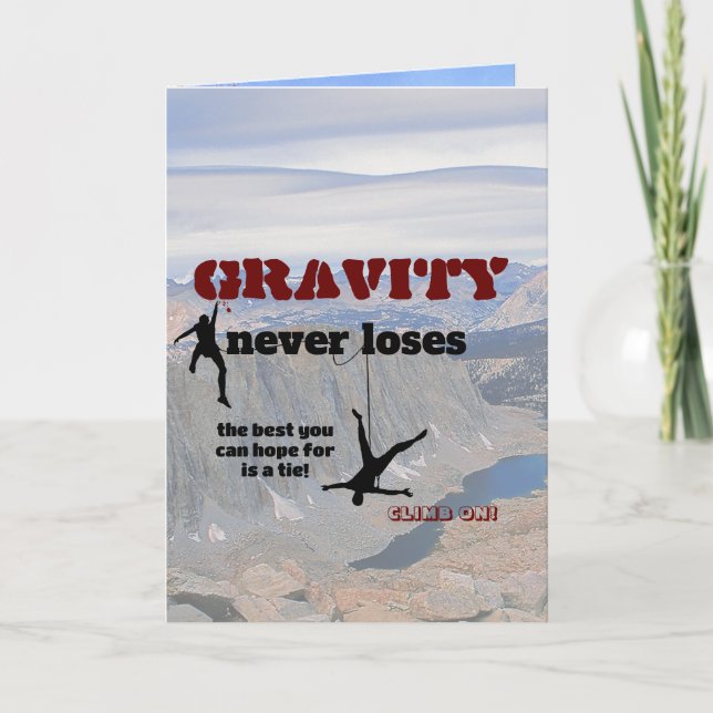 Gravity Never Loses - Klätterdesign Kort (Framsida)