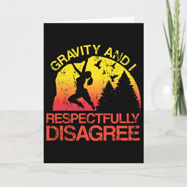 Gravity och jag respekterar inte rolig sten Cli Kort (Framsida)