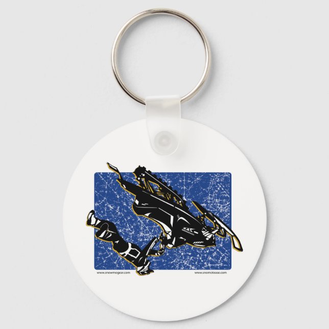 GRAVITY-SLED-in Blue Nyckelring (Framsida)