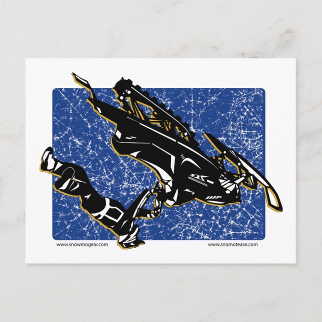 GRAVITY-SLED-in Blue Vykort (Framsida)