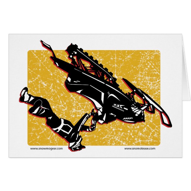 GRAVITY-SLED-in-Gult Hälsningskort (Framsidan Horizontal)