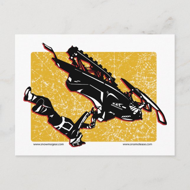 GRAVITY-SLED-in-Gult Vykort (Framsida)