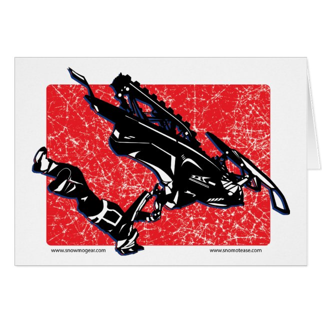 GRAVITY-SLED-in-RED Hälsningskort (Framsidan Horizontal)