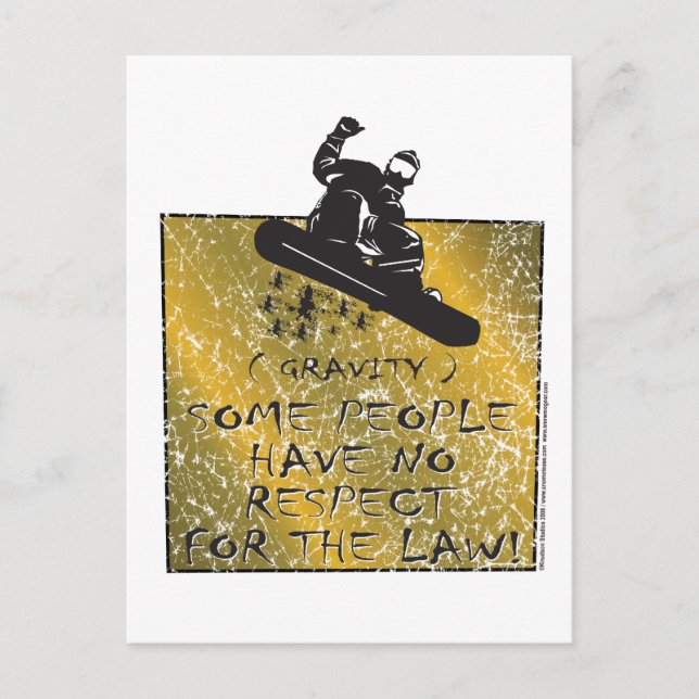 Gravity-Snowboarder Vykort (Framsida)