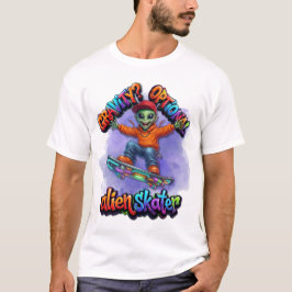 Gravity Valfri Alien Skater Hoverboard Rymd Konst T Shirt