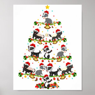 Grävling Ljus Xmas Tomte Grävling Julgran Poster