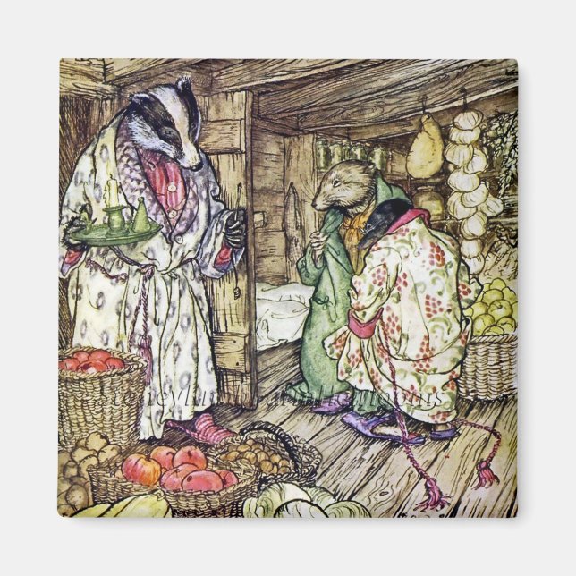 “Grävlingens hus” av Arthur Rackham Magnet (Framsidan)