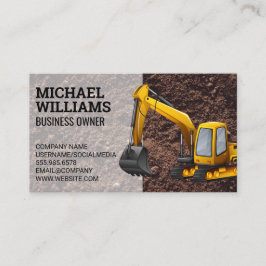 grävmaskin | Earth Mover Fordon Visitkort