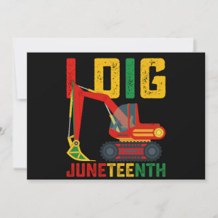 Grävmaskin jag gräver Juneteenth-barn Inbjudningar