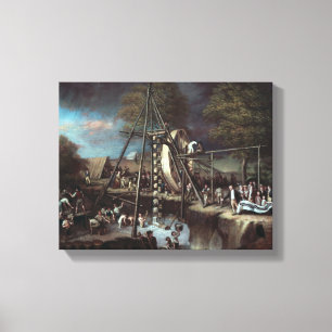 Gravöppning av mastodonen, 1806 canvastryck