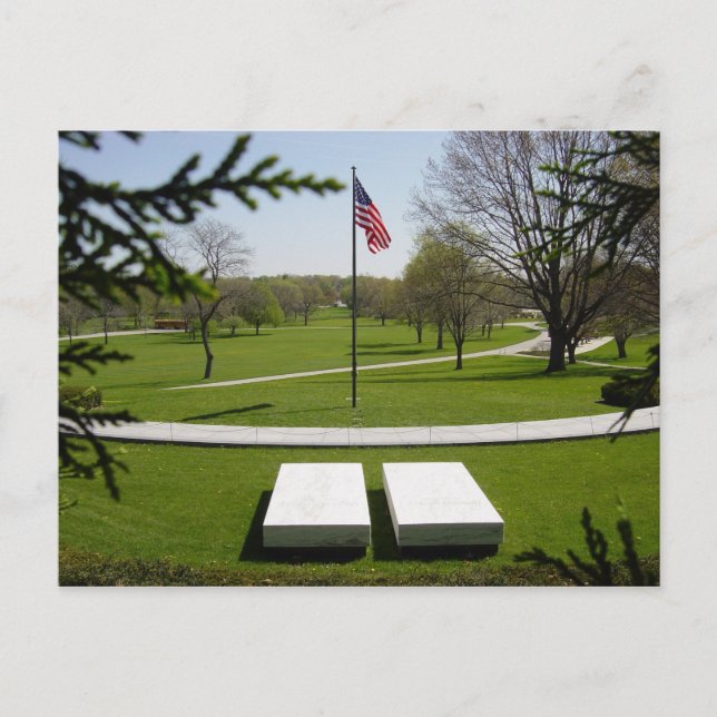 Gravplats, President Herbert och Lou Hoover, Iowa Vykort (Framsida)