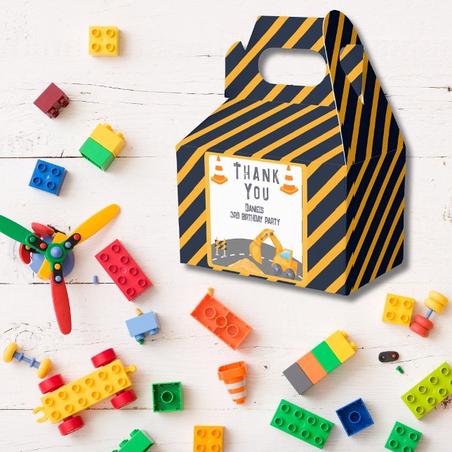 Grävsaxelbygge, Barns födelsedag Party Presentaskar (Excavator Construction Cone Kids Birthday Party Favor Box)