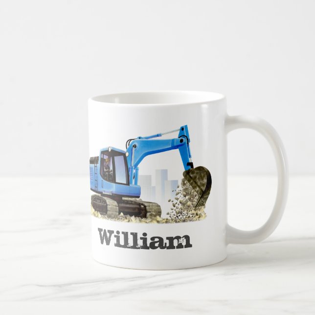 Grävskopa för grävare för blått för kaffemugg (Höger)