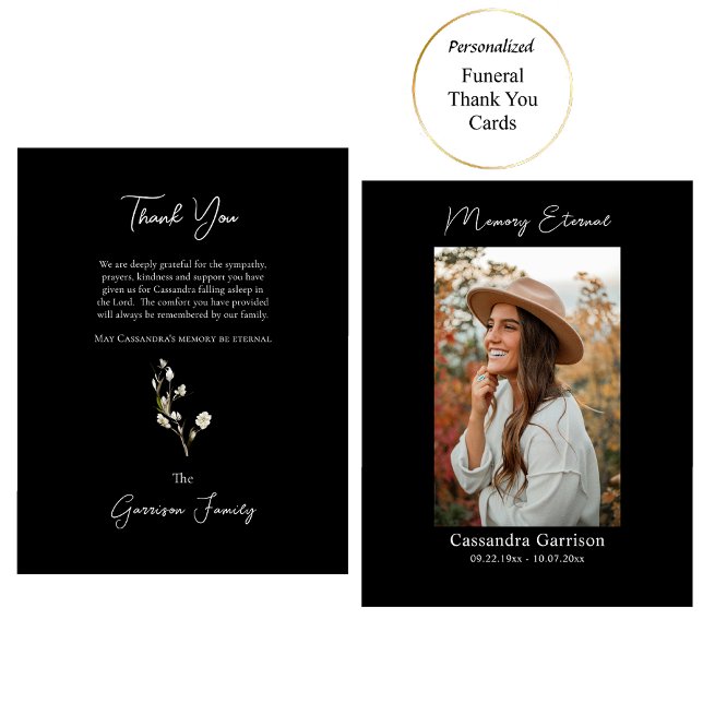 Gravsökta vita blommor Fotoortodoxt Memorial Tack Kort (Skapare uppladdad)