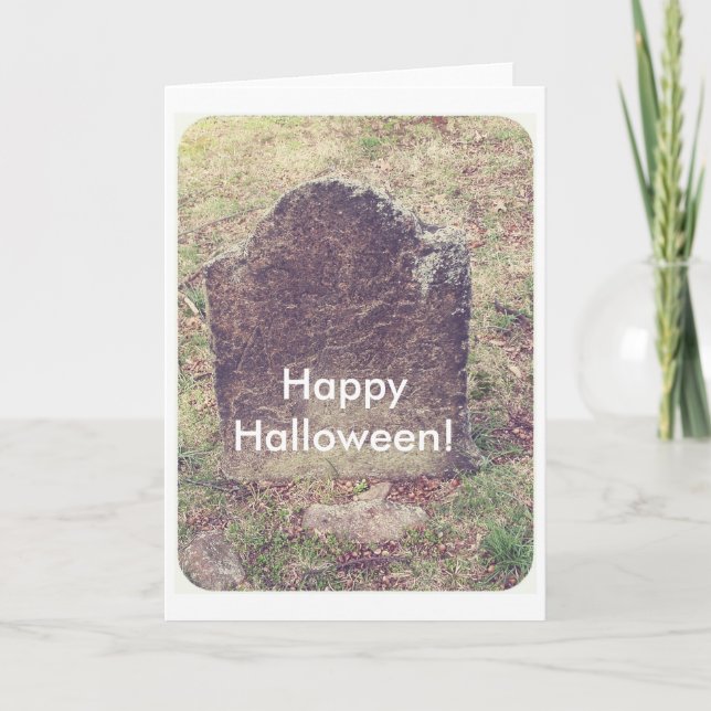 Gravsten för Halloween, Glad Halloween! Kort (Framsida)