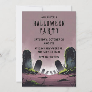Gravsten Halloween fest Inbjudningar