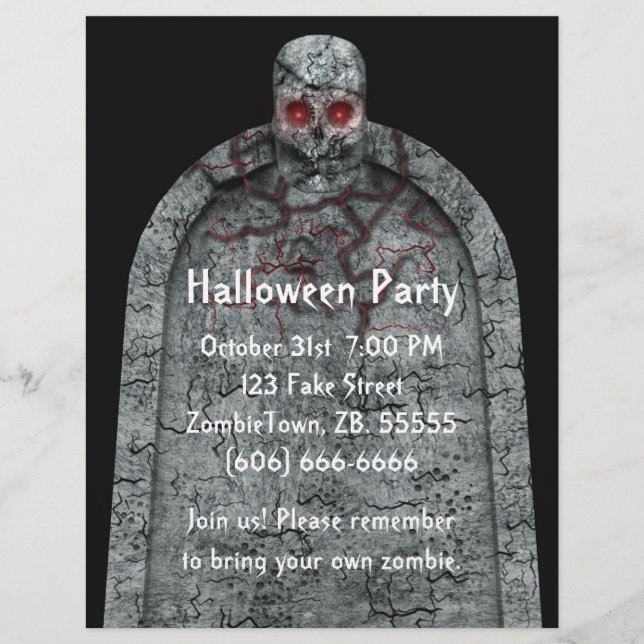 Gravsten - Halloween Flyer (Framsidan)