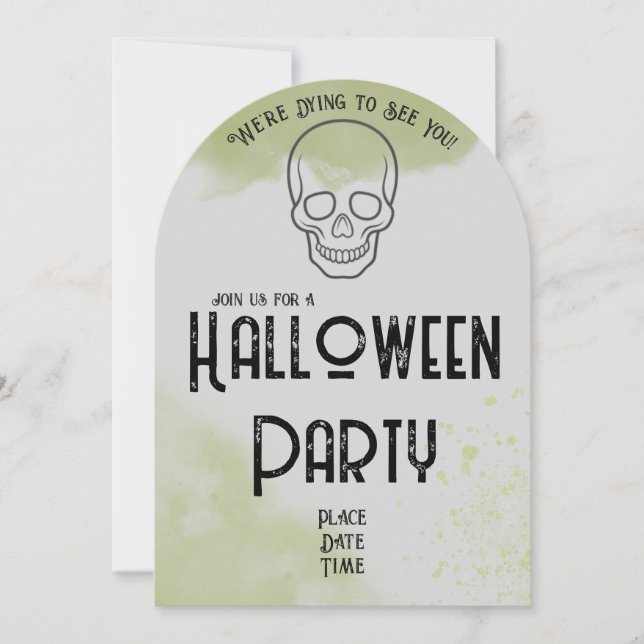 Gravsten Halloweenfest-inbjudan Inbjudningar (Framsida)
