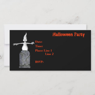 Gravsten-kort för inbjudan till Halloween fest