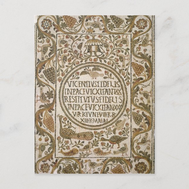 Gravsten med epitaph vykort (Framsida)