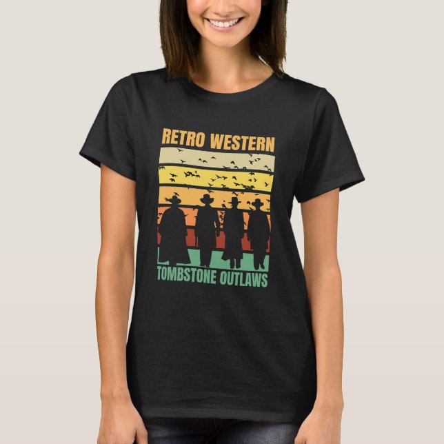 Gravsten Outlaw Retro T-Shirt (Framsida)